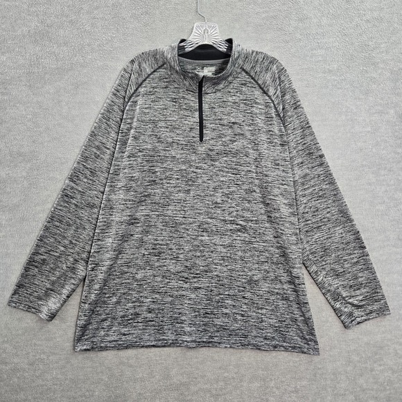 Under Armour Men Sweatshirt 2XL Gray Loose Heatgear Mock Neck Long Sleeve - Picture 1 of 9